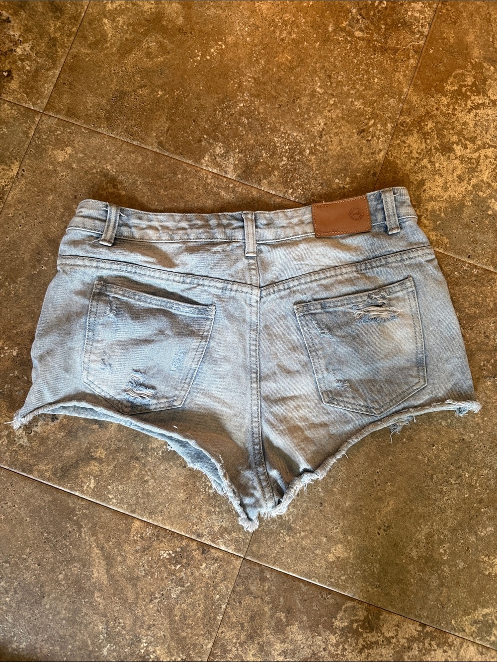 Zara Trafaluc Distressed Denim Cutoff Shorts Size 6